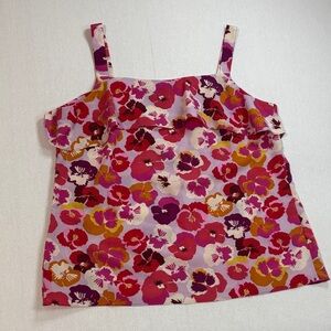 CAbi Red and Pink Floral Tank Top
